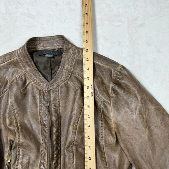 Suzy Shier Women's M Faux Leather Biker Jacket - Stylish Outerwear - Picture 10 of 14